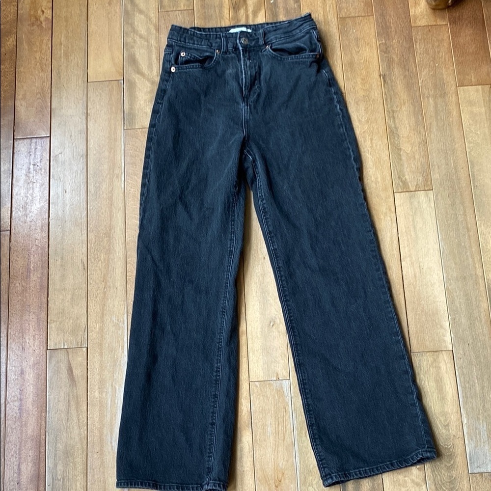 Classic High-Rise Wide Leg Jeans - Black